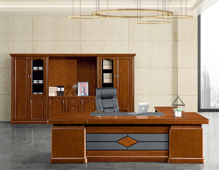 政企工程款實木貼皮班臺01